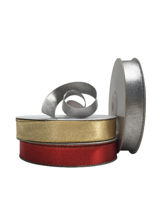 Shimmer Satin 15mm X 25mtrs Red