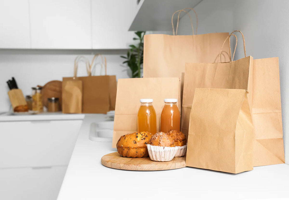 Kraft Paper Takeaway Carry Bags