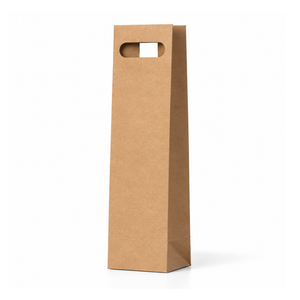 Brown Kraft Die Cut Single Wine Bag