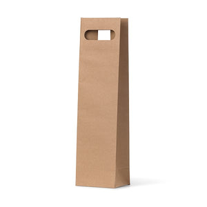 Brown Kraft Die Cut Single Wine Bag