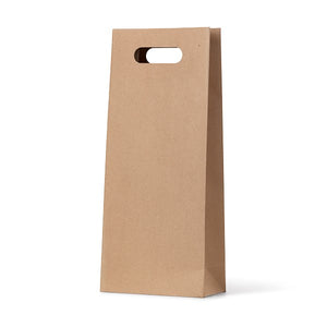 Brown Kraft Die Cut Double Wine Bag