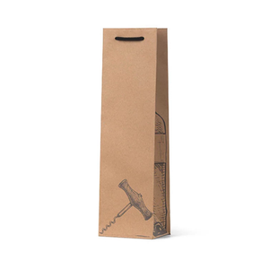 Brown Kraft Corkscrew Single Wine Bag