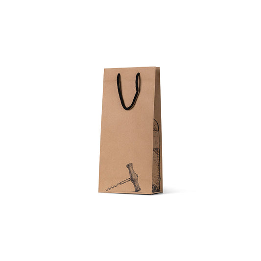 Brown Kraft Corkscrew Double Wine Bag