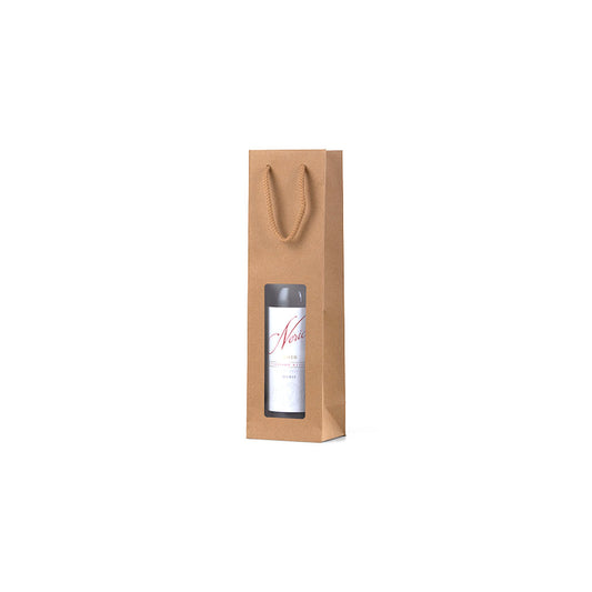 Brown Kraft Window Single Wine Bag