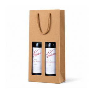 Brown Kraft Window Double Wine Bag