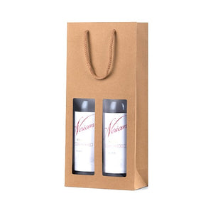 Brown Kraft Window Double Wine Bag