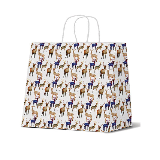 Reindeer on White Wide Gusset Large