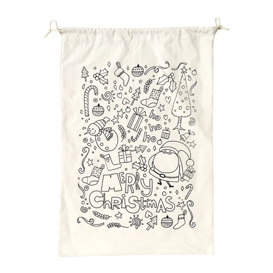 Xmas Colour In Calico Santa Sack