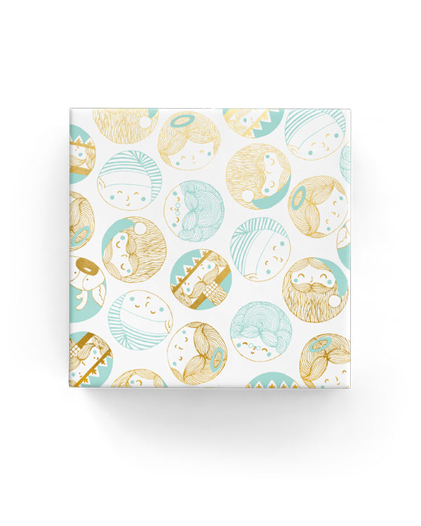 60cm Merry Characters Wrap Mint Gold