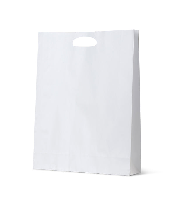 Paper Dcut White Kraft Bag - Large - 50/Ctn